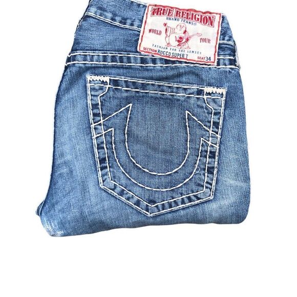TRUE Religion Jeans Size 34 ROCCO SUPER T Blue - Picture 7 of 11